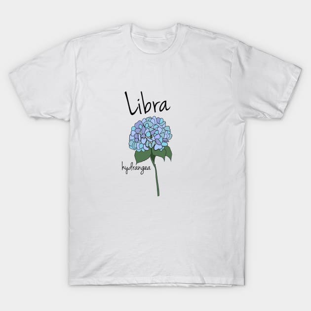 Libra zodiac sign horoscope flower art T-Shirt by KittyCocktail